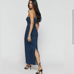 Reformation Denim Strapless Midi